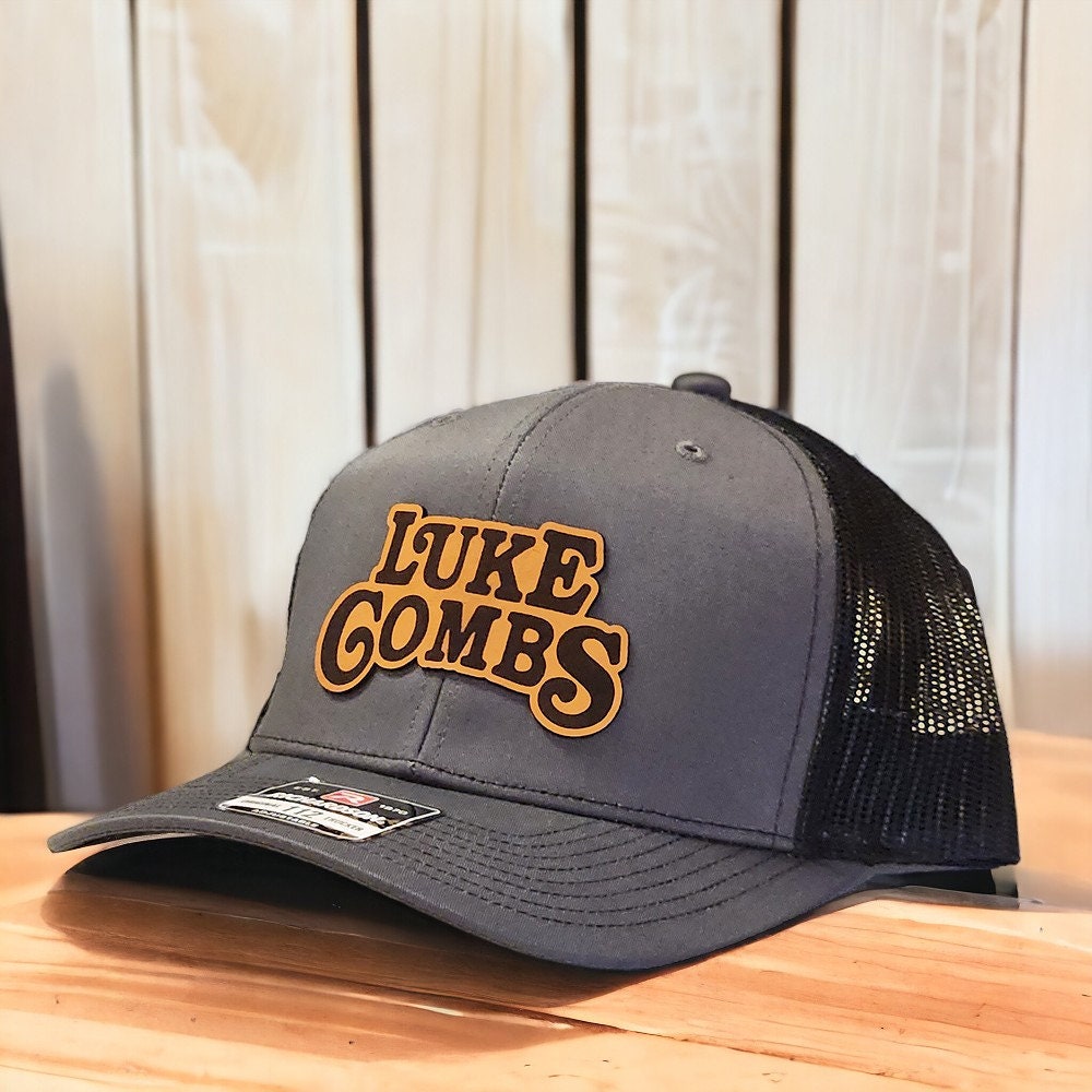 Luke Combs Hat, Leather Patch Trucker Hat, Snapback Hat, Beer Never Broke  My Heart, Country Music, Richardson 112 