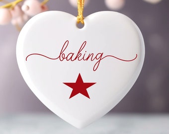 Baking Star Ornament, Coworker Gift, Christmas Gift, Baking Lover Gift, Boss Ornament Gift Idea, Gift for baker ornamentGift For Chef