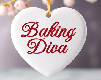 Baking Diva Ornament, Coworker Gift, Christmas Gift, Baking Lover Gift, Boss Ornament Gift Idea, Gift for baker ornamentGift For Chef