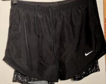 Vintage Womens Quik Dry Lined 2-in-1 Two Layer Run Shorts Workout Wear Quick-Dry Athletic Workout Gym Yoga Drawstring Jogging Dance Short