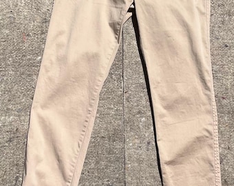 Low Rise Skinny Ankle Pant Slash Pocket Twill Khaki Blush Perforate Rose Belt Vintage 2000s Front Zip 29W X 32L N/WOT Scotch & Soda Amsterda