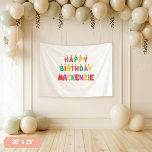Personalized Birthday Backdrop Party Decoration Photo Background Wall Hanging Birthday Banner Custom Design Rainbow Colors Party Decors