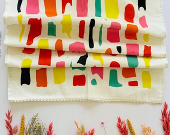 Rainbow abstract tea towels, kitchen linen, home interiors, cotton tea towels, wall art, kitchen tea towel, wall art, colourful tea towel