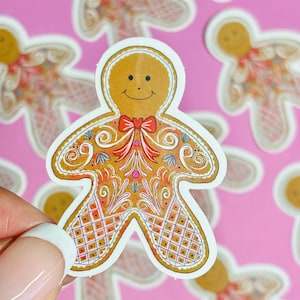 Ginger bread man sticker, Christmas sticker, sticker, journal sticker, fun stickers, cute stickers, planner sticker
