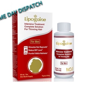 LIPOGAINE FOR MEN treatment hair loss regrowth anti dht scalp solution