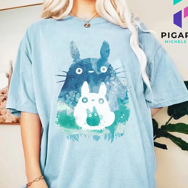 My Neighbor Totoro Watercolor Shirt, Ghibli Cartoon Shirt, Hayao Miyazaki Shirt, Anime Shirt