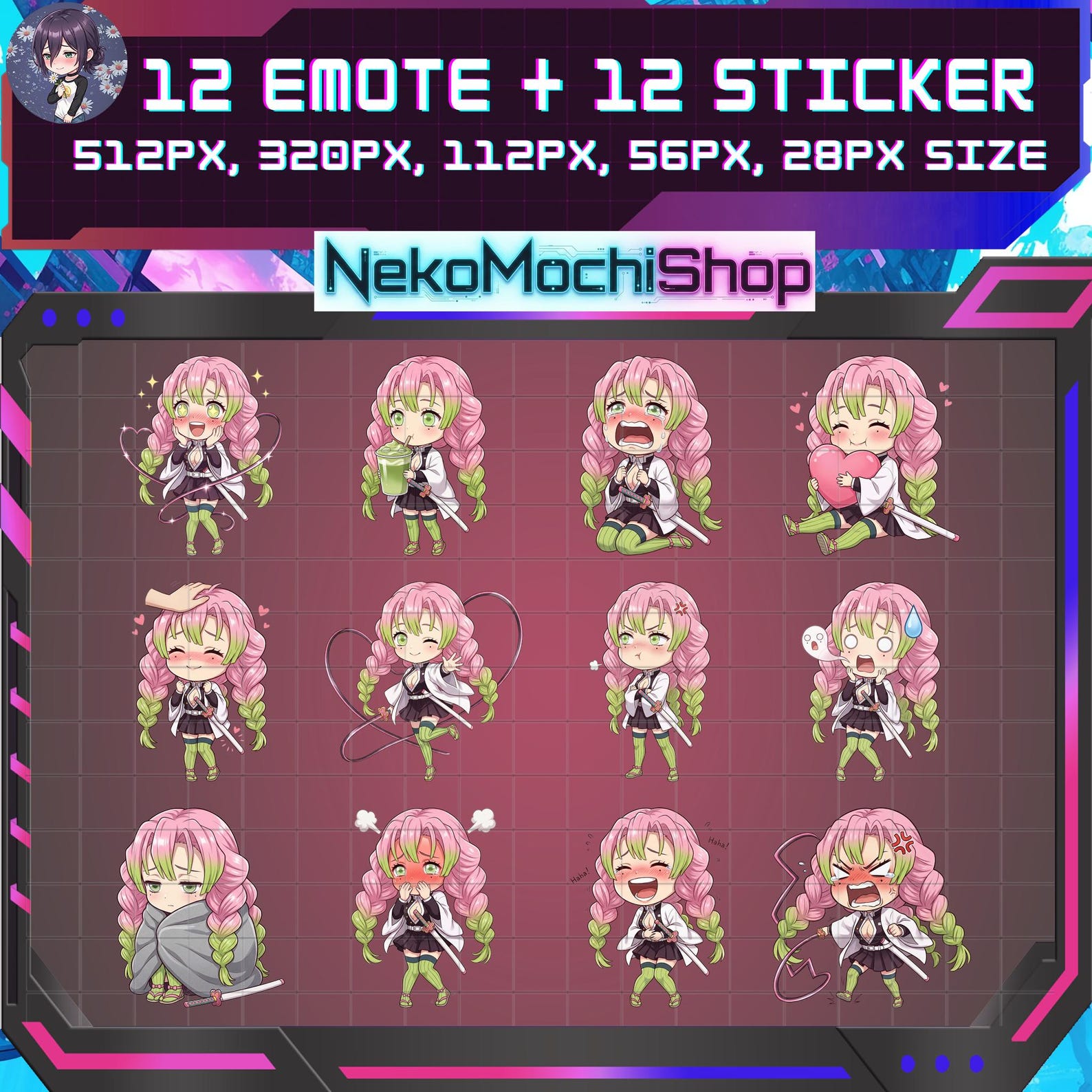 Demon Emote Set Demon Killer Emotes Bundle, Anime Sticker Emoji for Twitch/discord ...