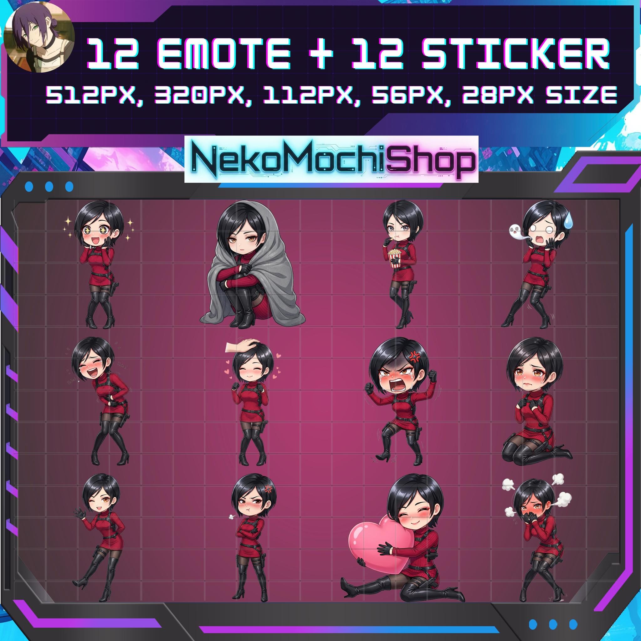 Ada Wong Emotes Stickers, Resident Evil Stickers Emoji for Discord ...