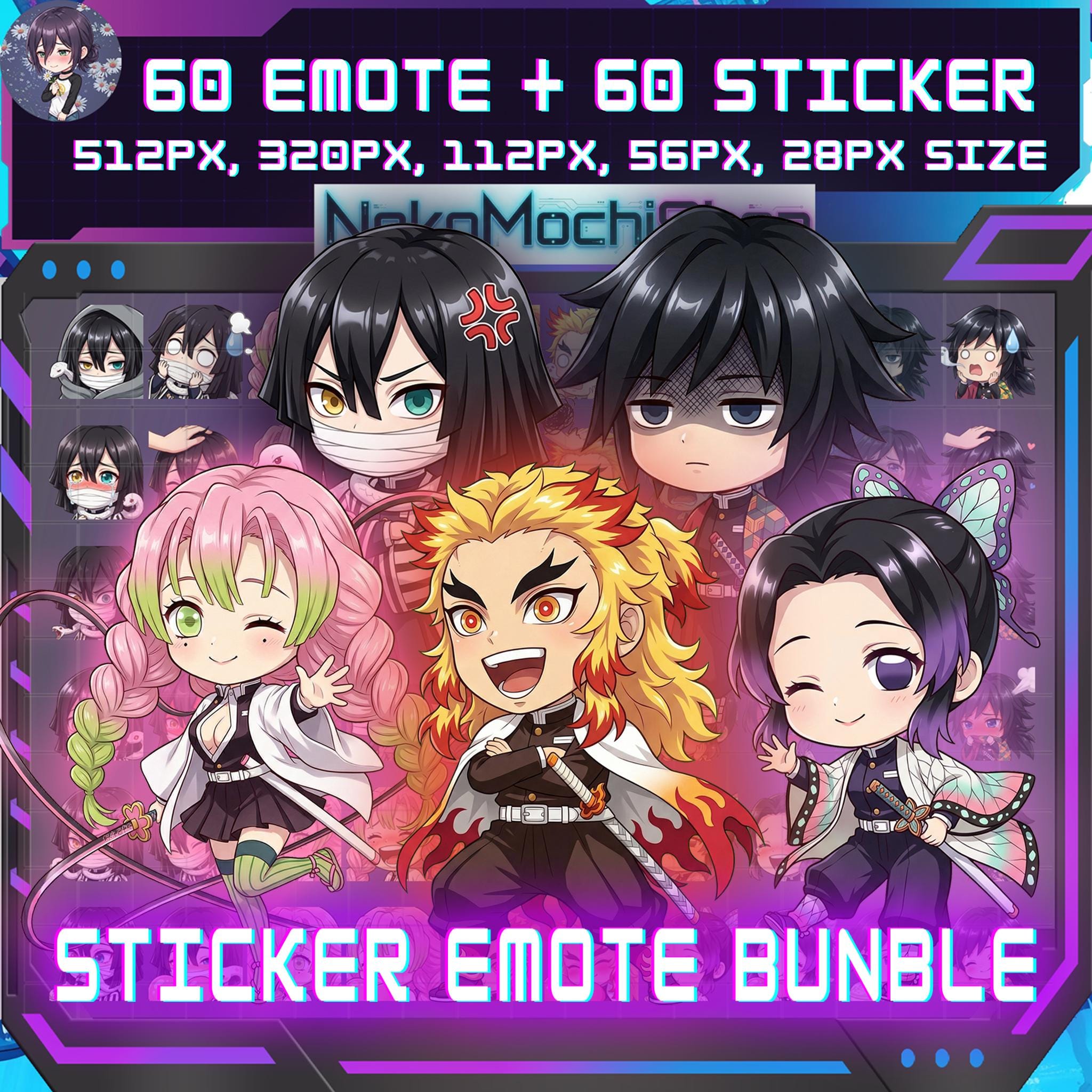 Demon Emote Set Demon Killer Emotes Bundle, Anime Sticker Emoji for Twitch/discord ...