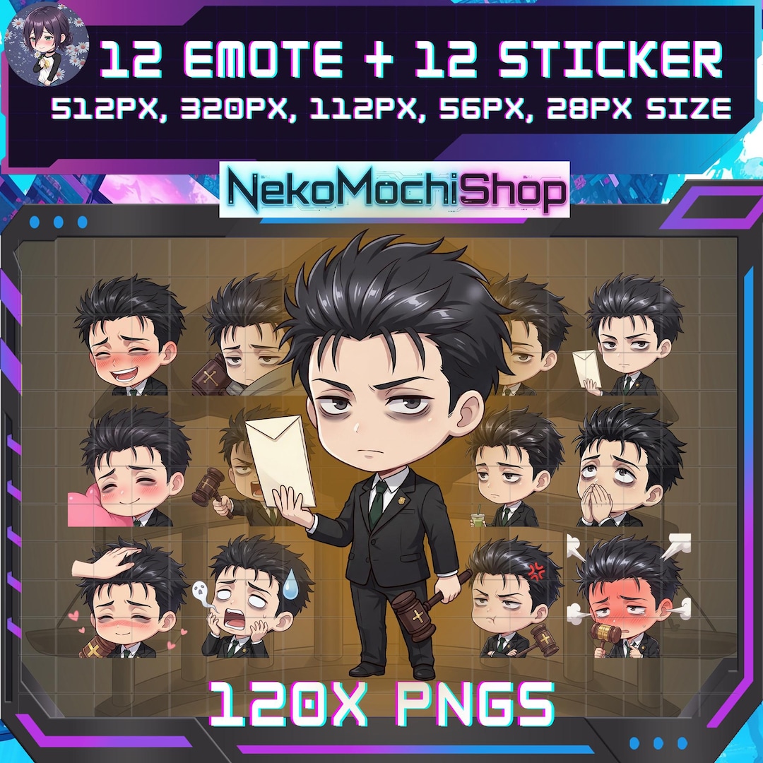 Higuruma Hiromi Emotes Stickers, Fan Art Jujutsu Kaisen Sticker Emoji ...