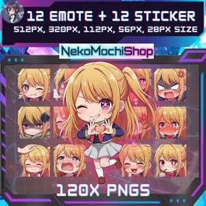 Ruby Hoshino Emotes Stickers, Oshi no Ko Sticker Emoji for Discord/Twitch (Digital Download)