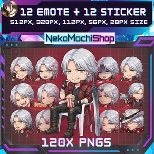 Emote di Devil Hunter, adesivi emoji per Twitch/Discord (download digitale)