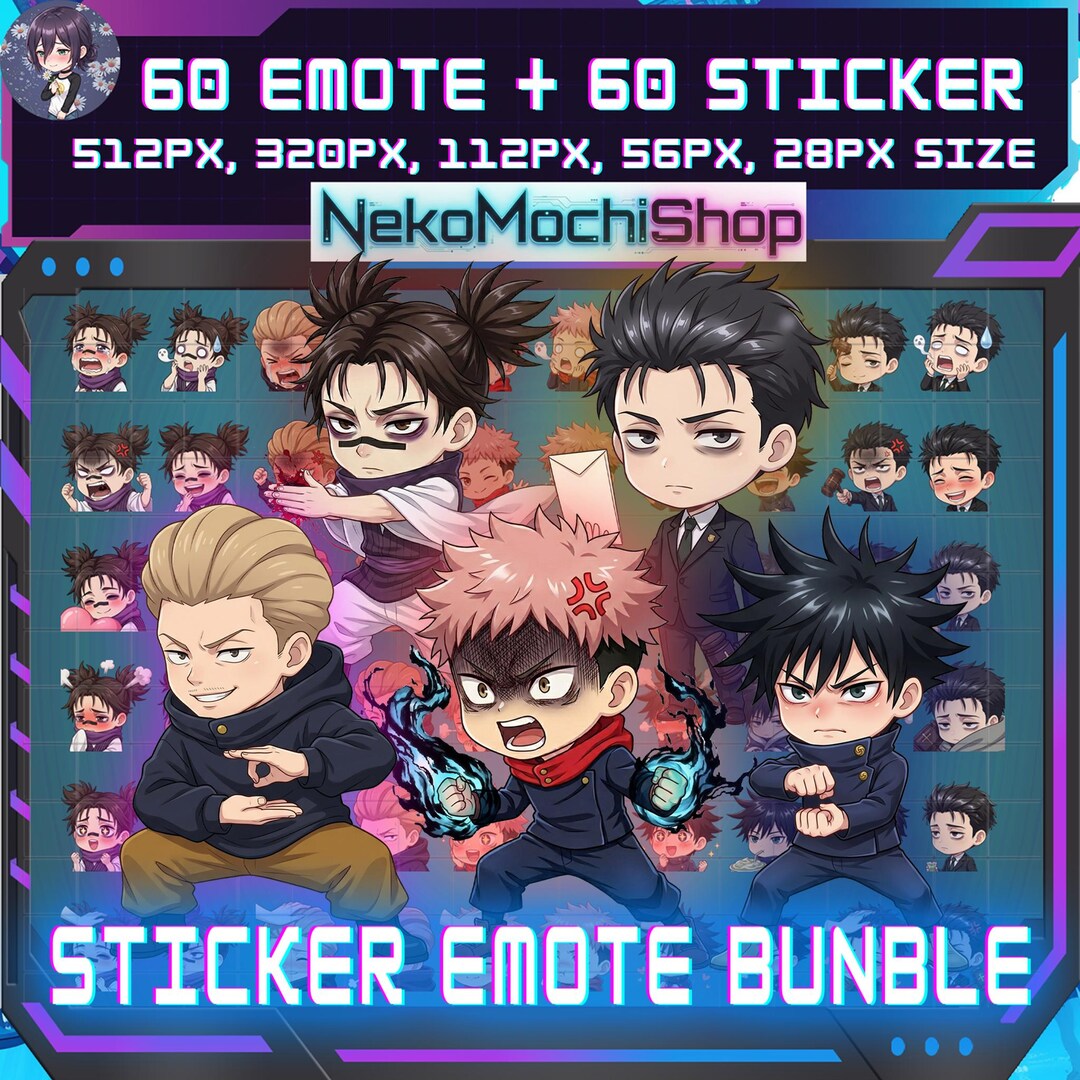 Curse Hunter Emotes Bundle, Anime Sticker Emoji for Twitch/discord ...