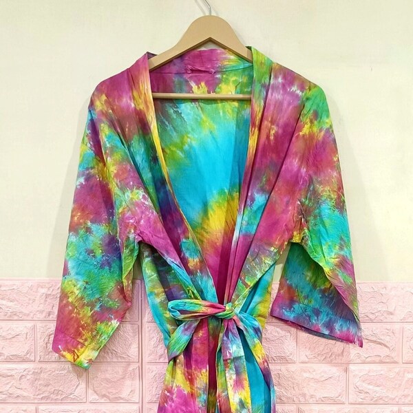 Two Tone Tie Dye Kimono - (OS) (Packs of 6) main image 0