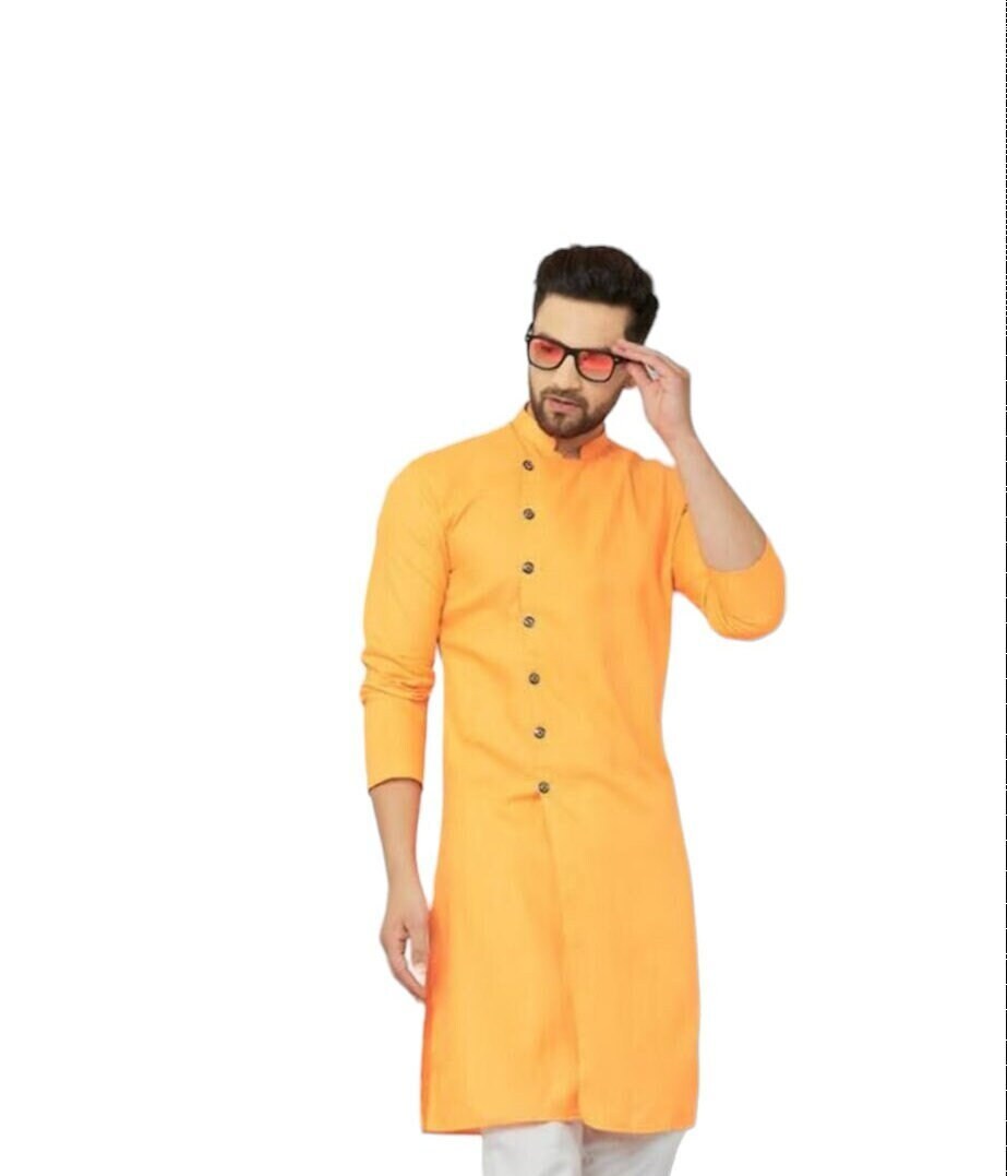 Cross side button hotsell kurta for men