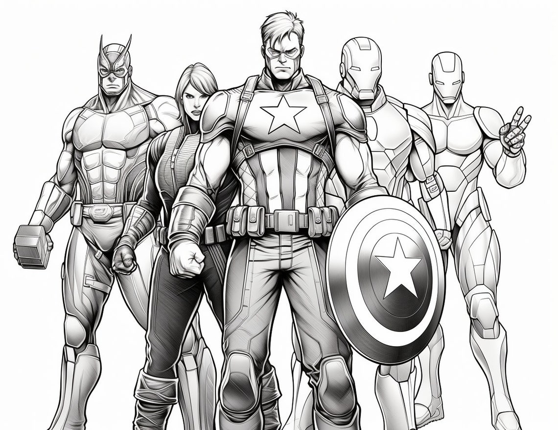 21 Superhero & Supervillain Coloring Pages High-quality, Print-ready ...
