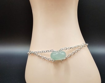 Jade Charm Silver Bracelet