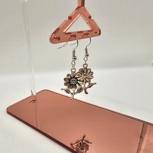 Silver Sunflower Earrings