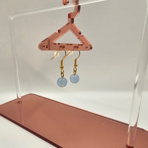 Blue Glass Gold Earrings