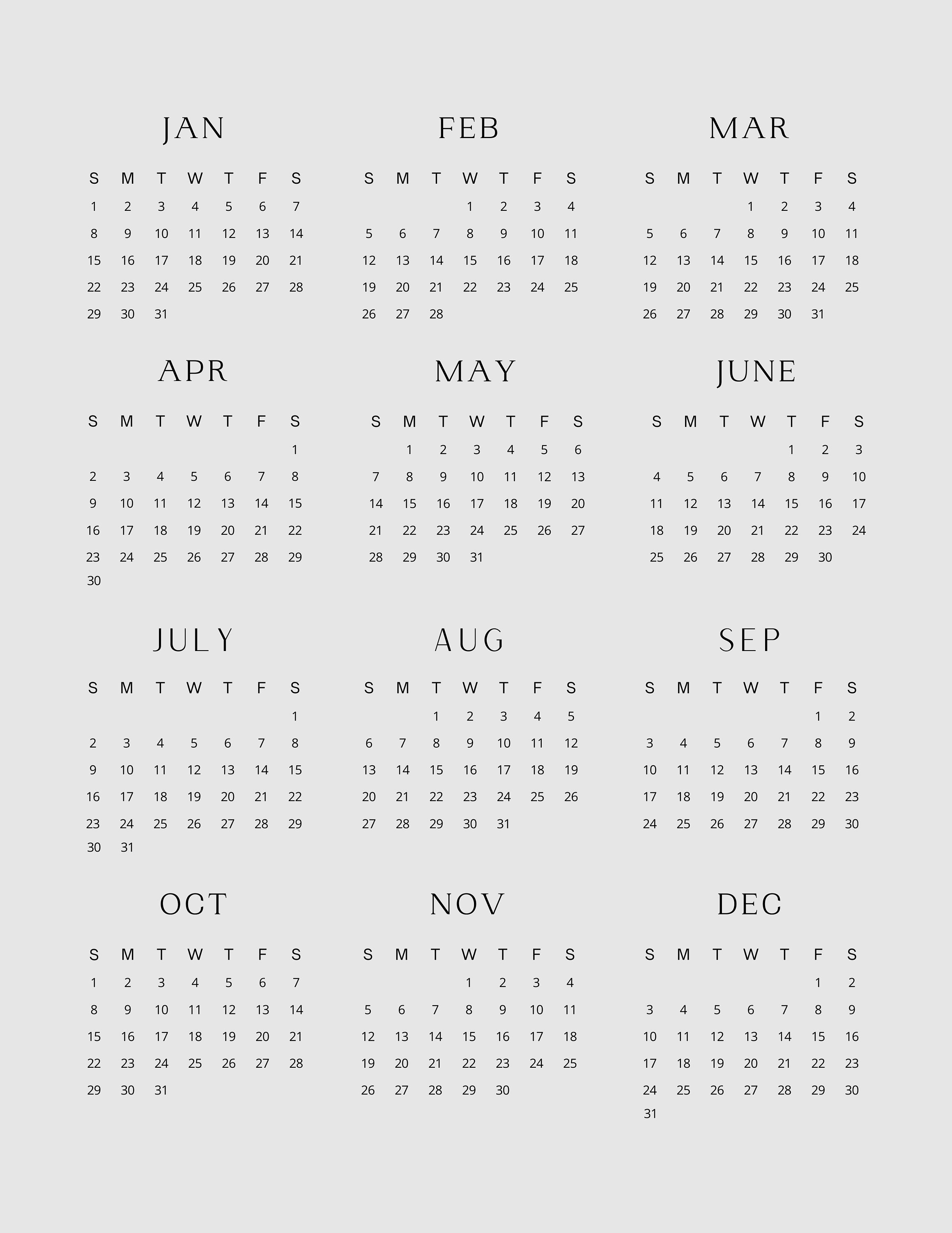 2023 year calendar printable yearly wall calendar monthly etsy australia