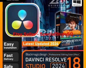 2024 Blackmagic Design DaVinci Resolve Studio 18.6 Video Editor Download Lifetime Usage