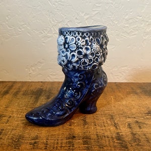 Vintage Victorian Blue Floral Lady’s Boot