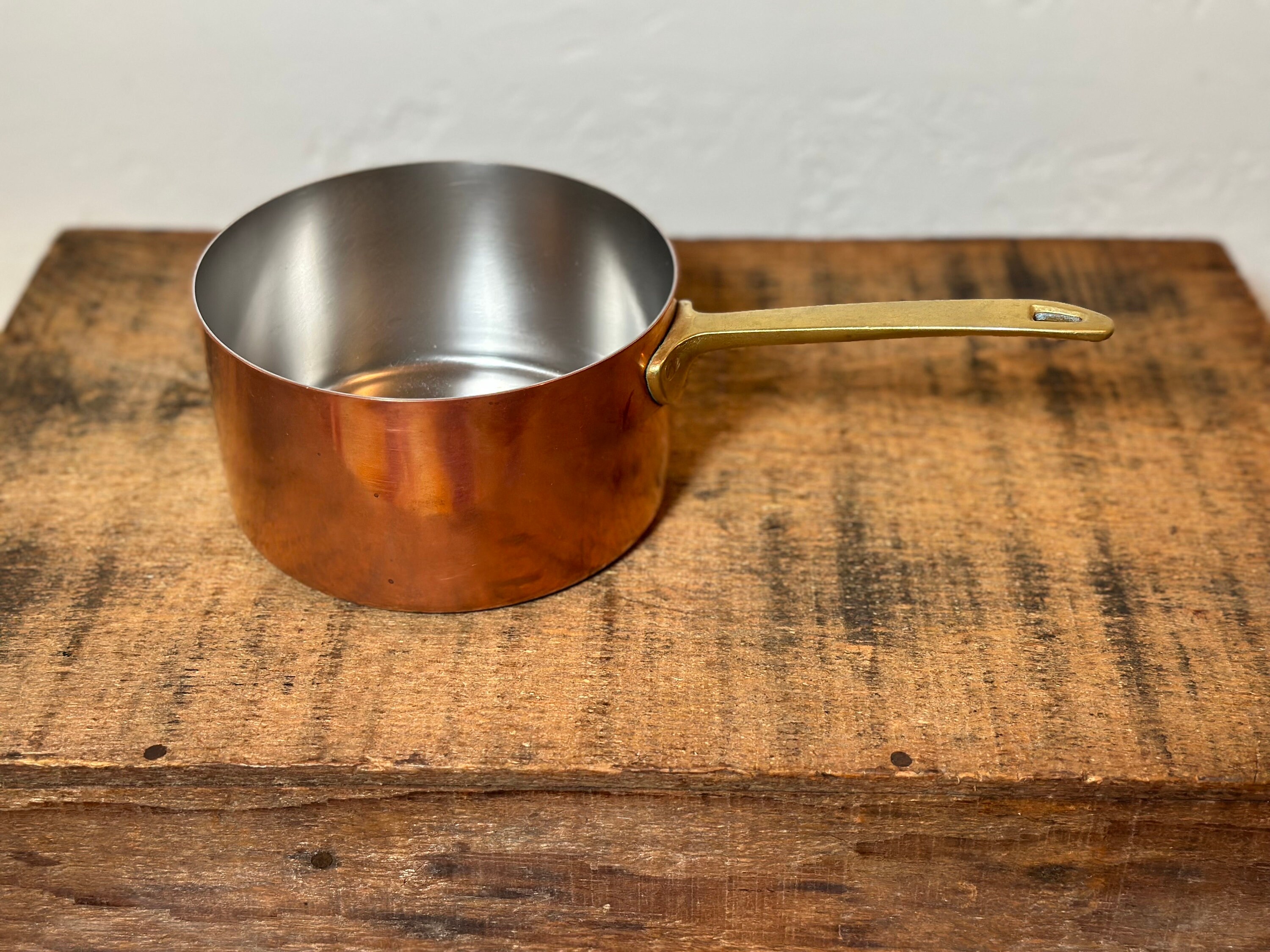 Revere Ware Pot Solid Copper Core Saucepan Brass Handle -  in 2023