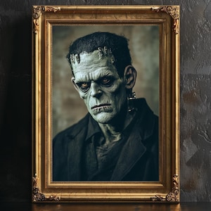 Frankensteins Monster Poster Wanddekoration, Gothic Wohnkultur, viktorianische Vintage Fotografie, Antitrust Post, gruseliges Poster, Halloween Kunst.