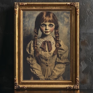 Annabelle Poster, vintage puppe Poster, Gothic Lovers, Horror Print, Vintage Fotografie, Horror Portrait, Creepy Poster Druck.