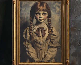 Annabelle Poster: Vintage Gothic Doll Portrait Print