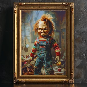 Chucky Child's Play Poster, Gothic Lovers, Horror Druck, Vintage Fotografie, Horror Portrait, Creepy Poster Druck.