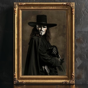 V for Vendetta Poster, James McTeigue Movie Poster, Gothic Lovers, Horror Print, Vintage Photography, Guy Fawkes, Creepy Poster Print.