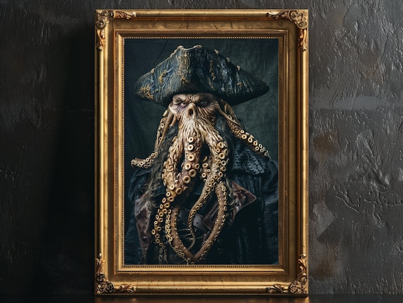 RYKEY Pretty Jones ポスター Davy Jones Portrait Poster: Gothic Horror Octopus Print - Etsy