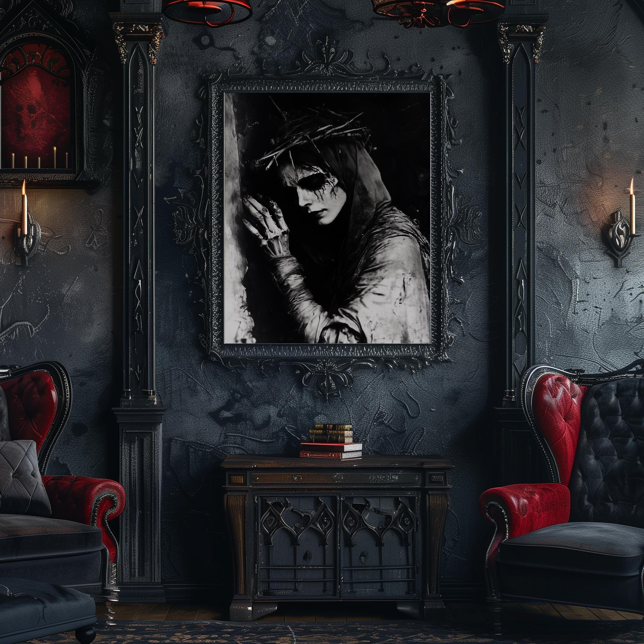 Gothic Corpse Portrait: Black Metal Wall Art (fine Art Print) - Etsy