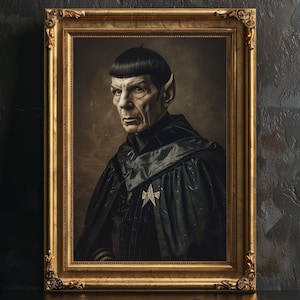 Spock Poster, Star Trek Poster, Portrait Poster, Vintage Poster, Dark Academia, Gene Roddenberry Poster, Vulcan Poster