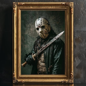 Jason Voorhees Poster, Freitag der 13te, Gothic Lovers, Horror Print, Vintage Fotografie, Horror Portrait, Bar Dekoration.