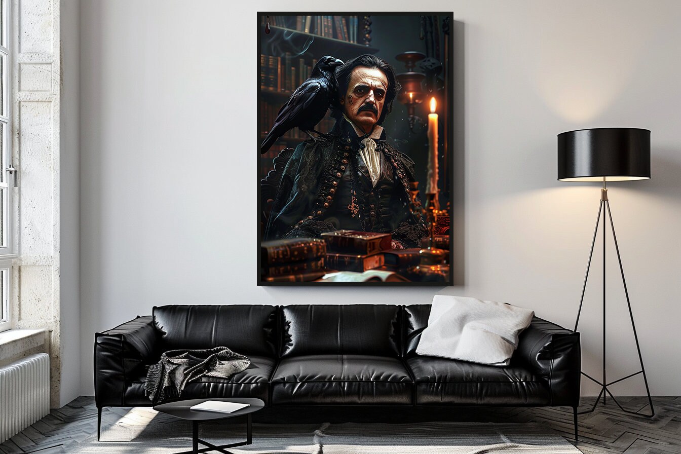 Edgar Allan Poe Poster: Gothic Raven Print, Victorian Wall Art - Etsy