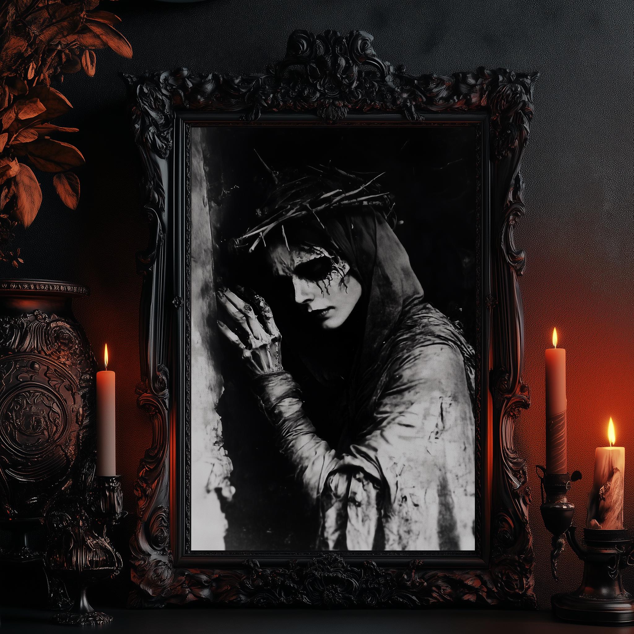 Gothic Corpse Portrait: Black Metal Wall Art (fine Art Print) - Etsy