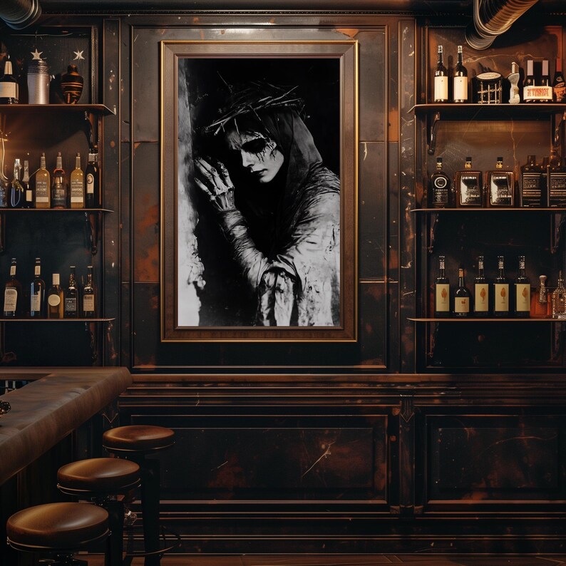 Gothic Corpse Portrait: Black Metal Wall Art (fine Art Print) - Etsy