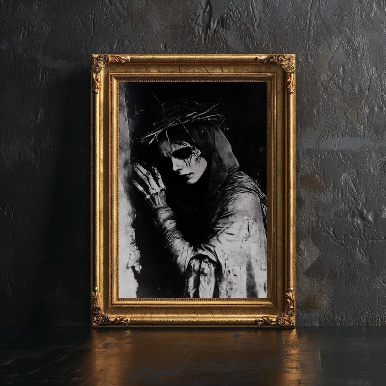 Gothic Corpse Portrait: Black Metal Wall Art (fine Art Print) - Etsy