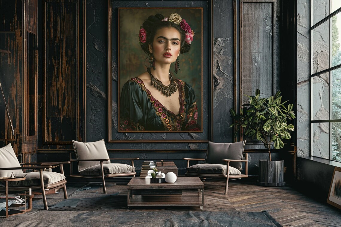 Frida Kahlo Portrait Poster: Gothic Victorian Mexican Art - Etsy