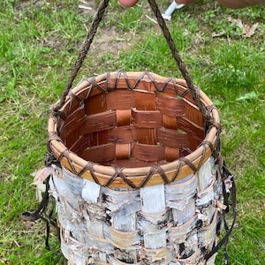 Birch Bark Basket With Handle - Etsy