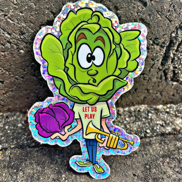 Sticker: “Let Us Play” Lettuce Inspired Glitter Sticker