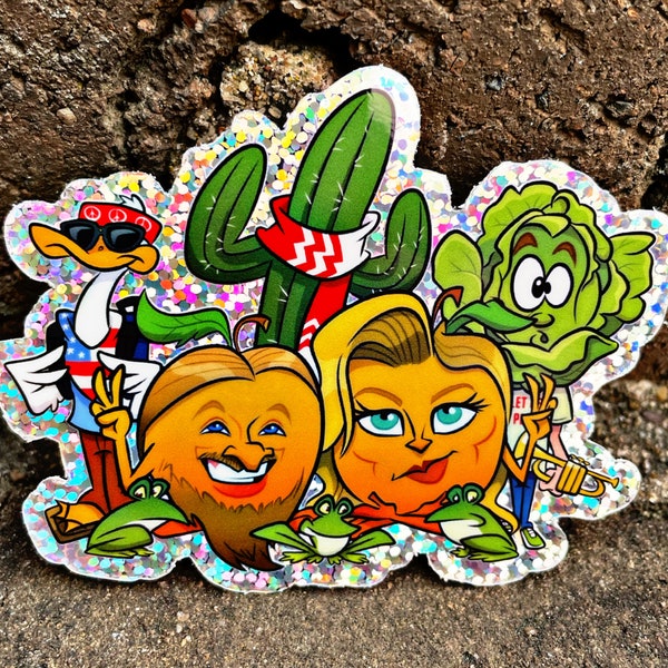 Sticker: Peach Fest 2023 Glitter Sticker ft Tedeschi Trucks Band, Mike Gordon, Goose, Lettuce, Les Claypool.