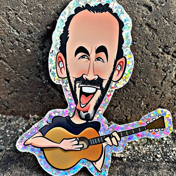 Sticker: Dave Matthews Caricature Glitter Sticker