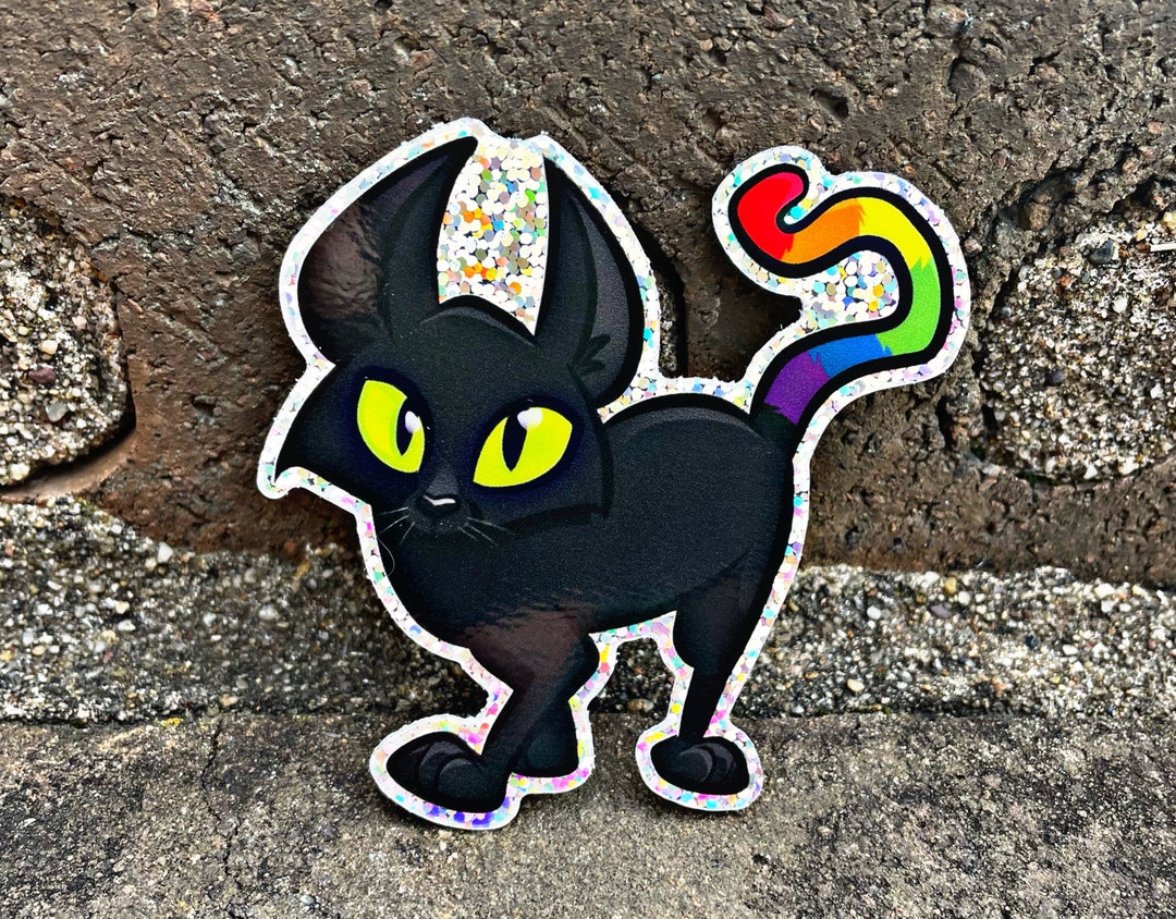 Sticker Black Cat Changing Colors Glitter Sticker dave Matthews Band