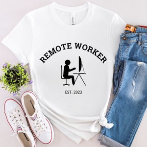 WFH リモートワーカー 在宅勤務 オフィスワーカー 在宅勤務従業員 シャツ ギフト White
