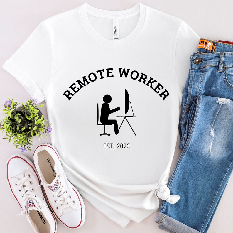 WFH リモートワーカー 在宅勤務 オフィスワーカー 在宅勤務従業員 シャツ ギフト White