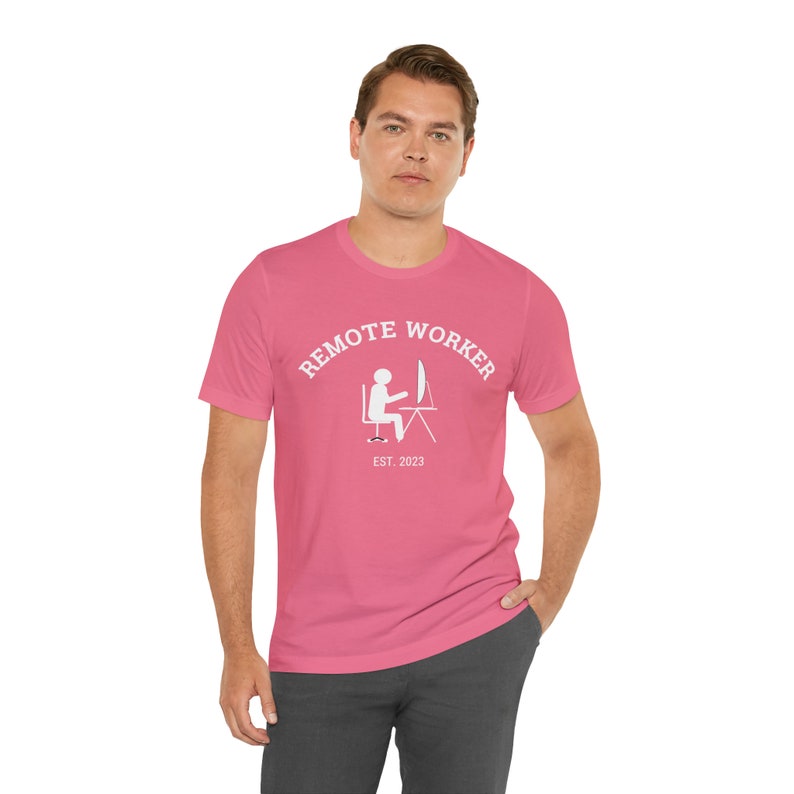 WFH リモートワーカー 在宅勤務 オフィスワーカー 在宅勤務従業員 シャツ ギフト Charity Pink