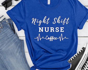 Camisa de enfermera de turno de noche Camisa RN Camisa de turno de noche Camisa CNA Camisa de turno de noche para turno de noche Camisa de enfermera ER Camisa de enfermera Camisa de emergencia